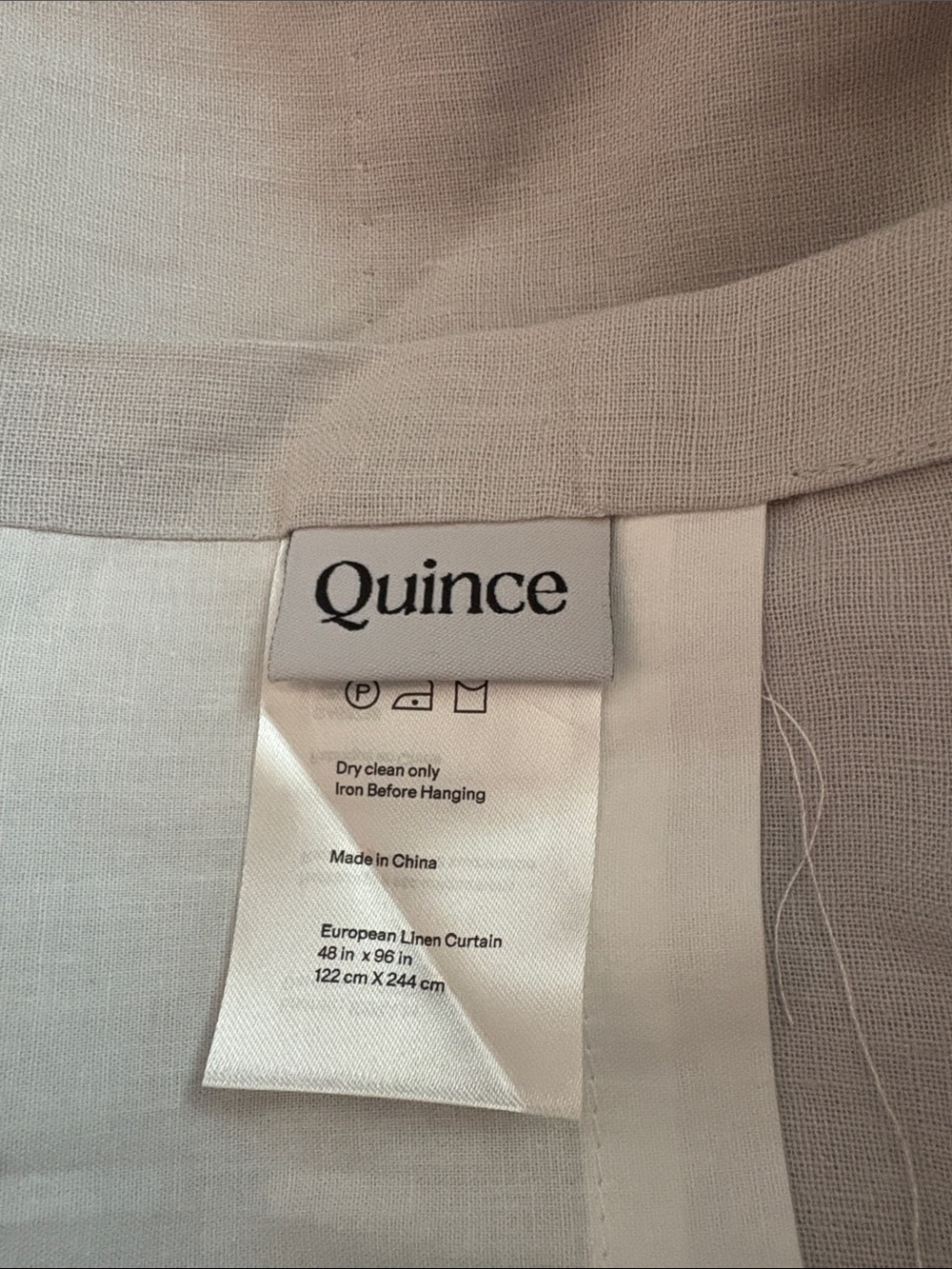 Quince European Luxe Linen  Curtain Panel Cloud 48x96 (one panel) #537 - Picture 4 of 5